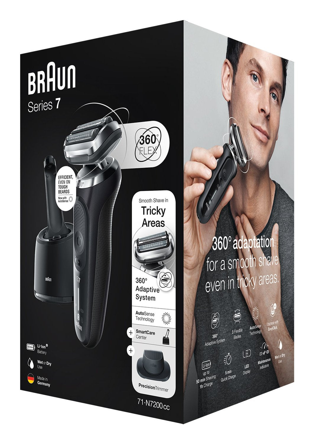 Braun Series 7 71-N7200cc Máquina De Afeitar De Láminas Recortadora Negro