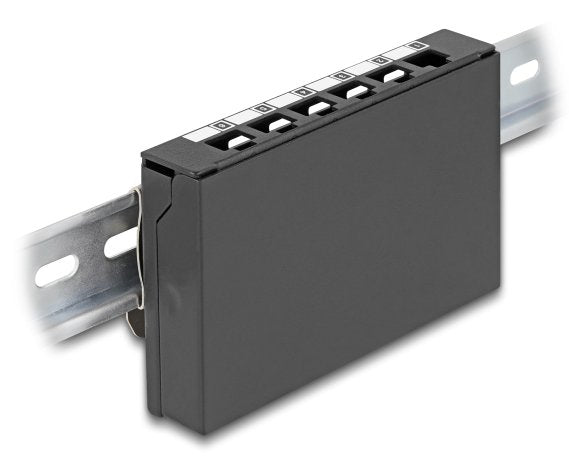Carcasa Vacía 6 Port Para Keystone Rj-Module Negro - Zur Montaje An Mesa, Pared O Carril Din