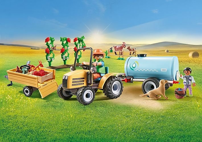 Playmobil 71442 Country Traktor Mit Anhänger Und Wassertank