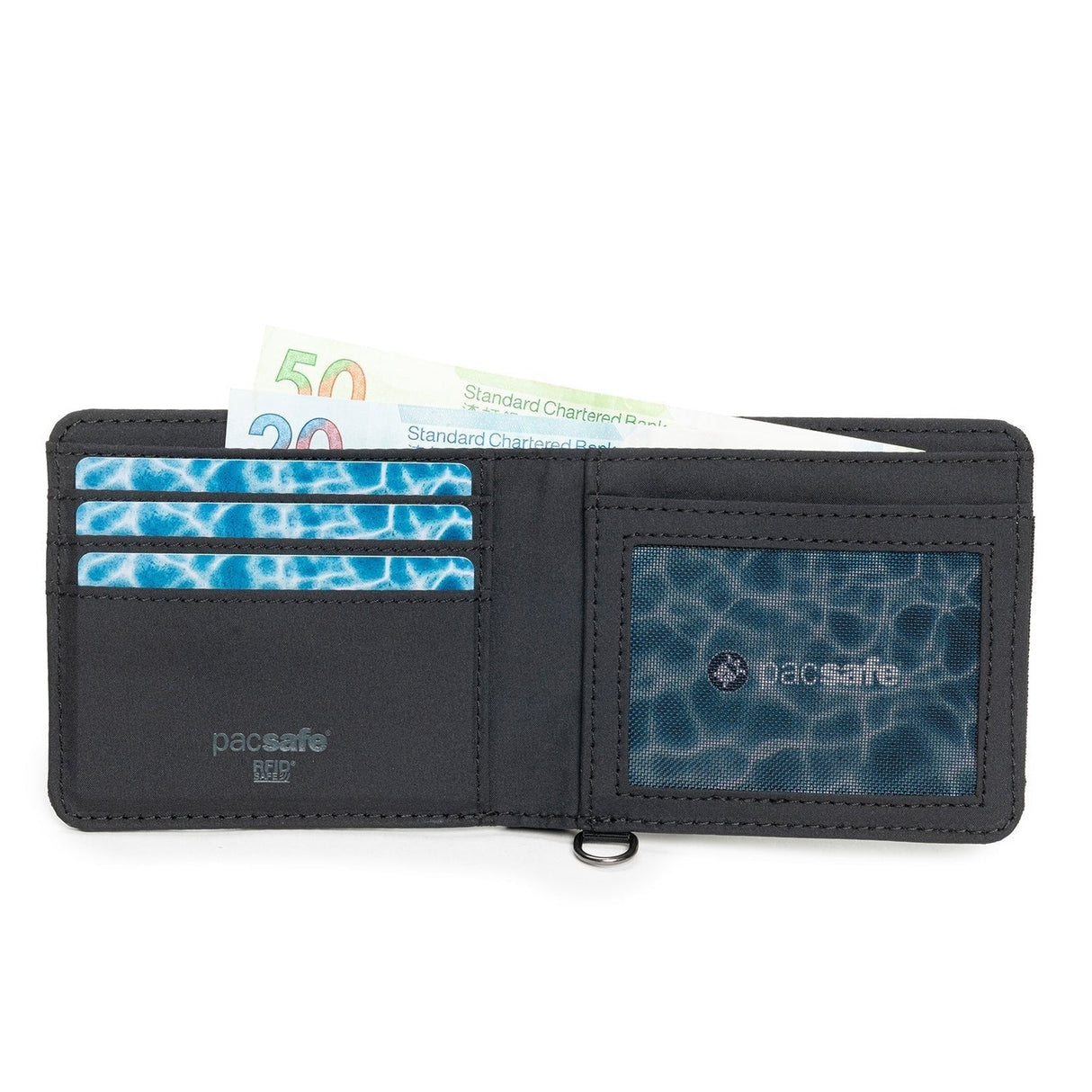 EAN 0688334704186 - Pacsafe 11000100 monedero, tarjetero y portadocumento de viaje Billetera Negro Poliéster reciclado imagen 2