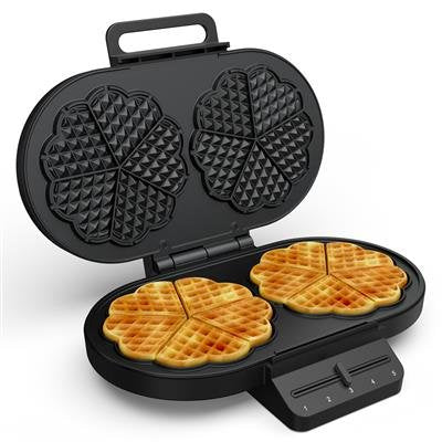 Princess 01.132384.01.001 Heart-Shaped Waffle Iron, Black