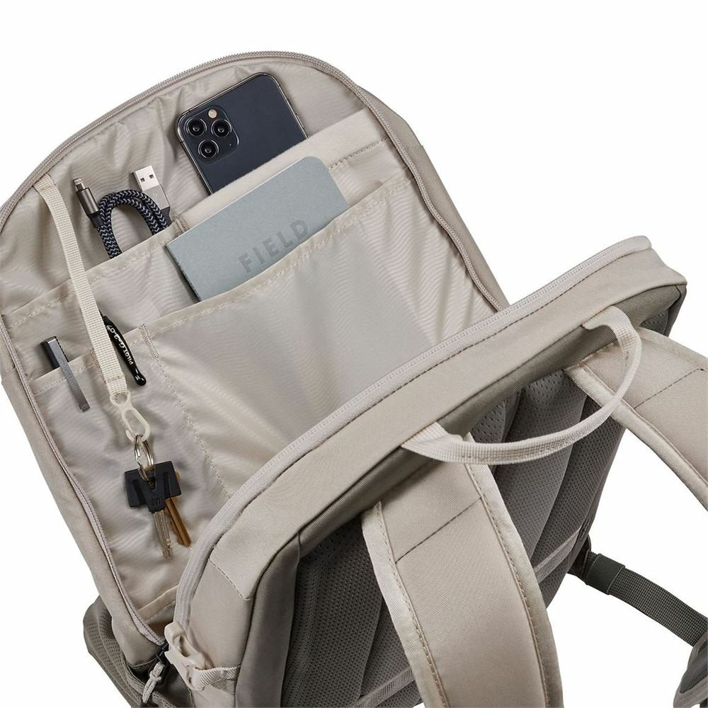 Thule Enroute Tebp4216 - Pelican/Vetiver Mochila Mochila Informal Gris, Blanco Nylon Beige/Gris, Deporte, 39,6 Cm (15.6"), Compartimento Del Portátil, Nylon