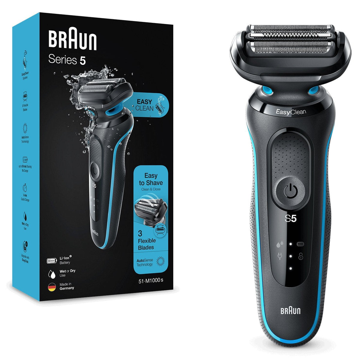 EAN 4210201432593 - Braun Series 5 51-M1000s Máquina de afeitar de láminas Negro, Azul imagen 6