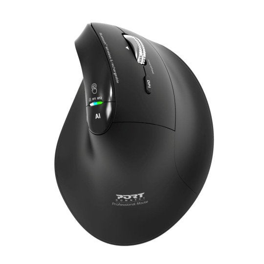 Port Connect Mouse Ergonomic Rechargeable Bt + Rf 2,4 Ghz - Ergo Auditor