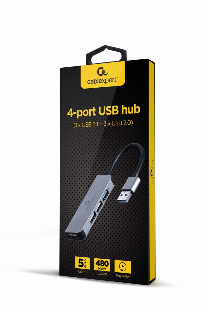 Hub Usb 4 Puertos Gembird 1 X Usb 3.1 + 3 X Usb 2.0