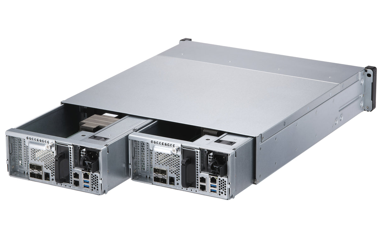 Qnap Es2486dc-2142it-128g 24-Bay Enterprise Zfs Nas Sas 12g 6g Xeon D-2142it 128gb Ram 7-Lan 4 Sfp+ 3 Rj45 For Each Controller