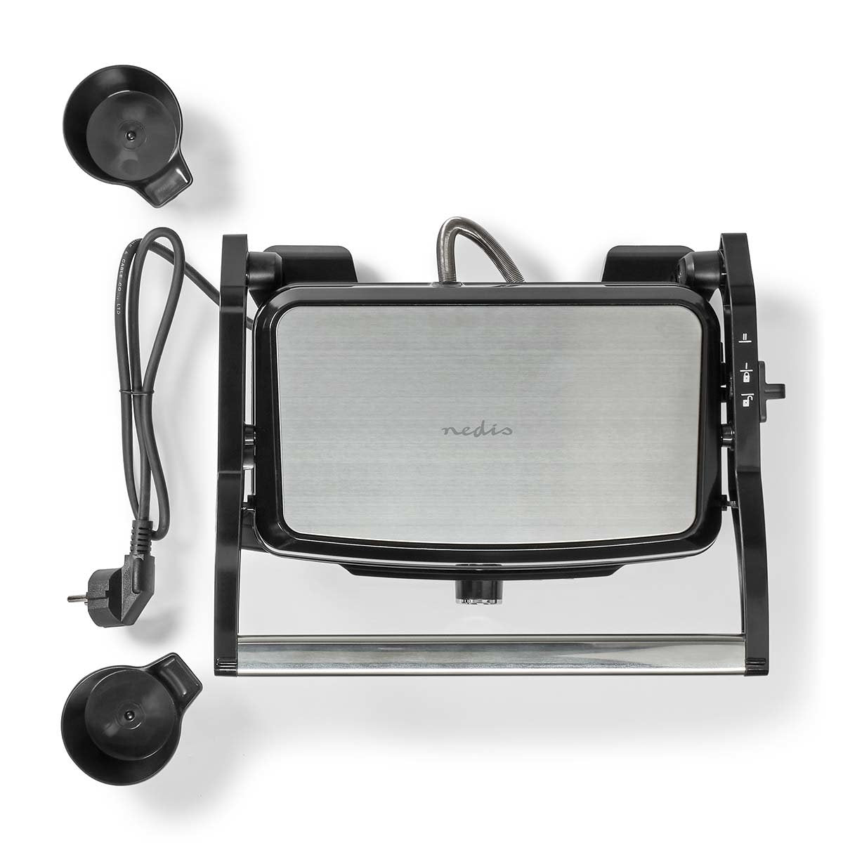 Nedis Parrilla De Contacto 1500 W Control De Temperatura Ajustable Acero Inoxidable / Plastico