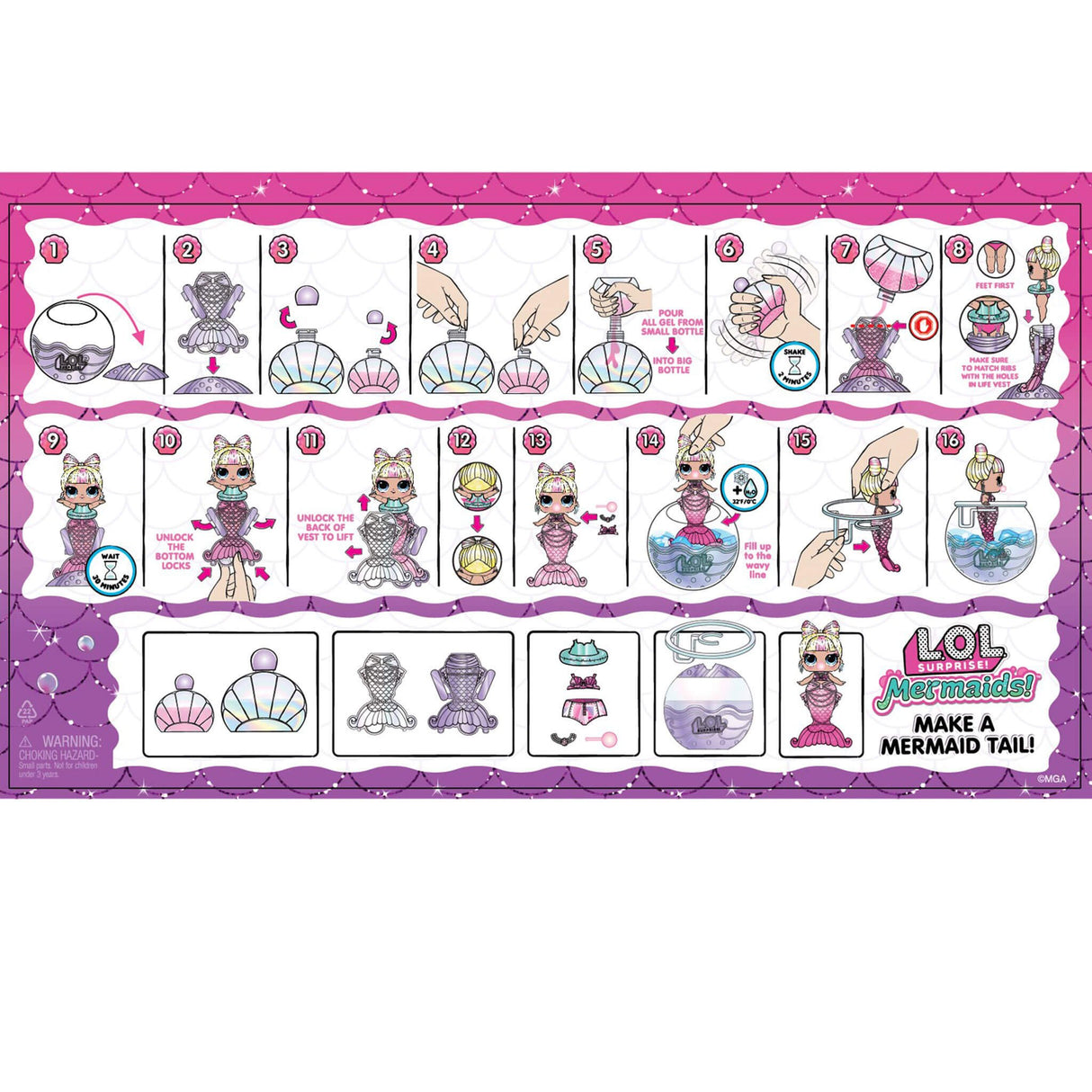 EAN 0035051510604 - L.O.L. Surprise! Mermaids! Tots - Make Your Own Color Change Tails imagen 9