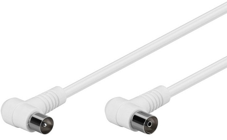 Antenna Connection Cable, Angled, 100% Shielded, White, 2.5