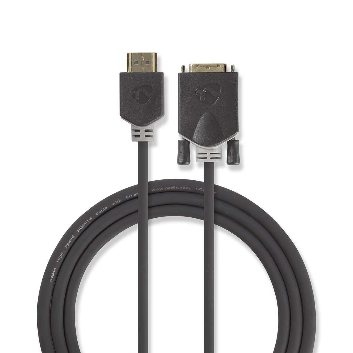 Nedis Ccbw34800at20 Adaptador De Cable De Vídeo 2 M Hdmi Tipo A (Estándar) Dvi-D Antracita