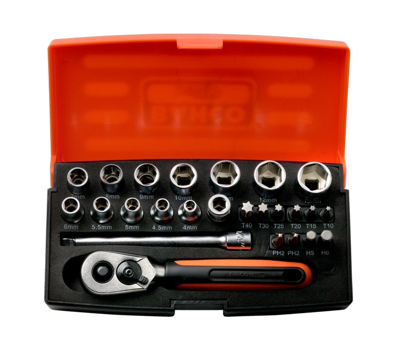 Llaves De Vaso 1/4", Maletín 25 Piezas