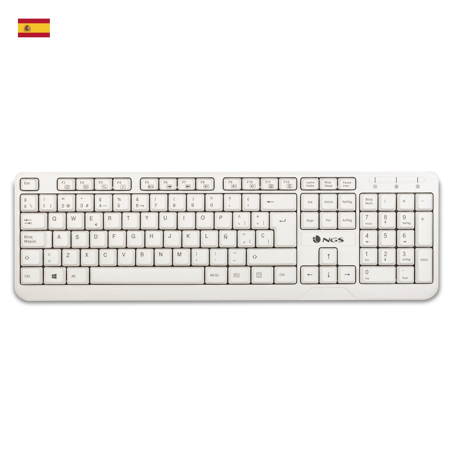 EAN 8435430612219 - NGS Spike, QWERTY, ES teclado Universal USB Blanco imagen 1