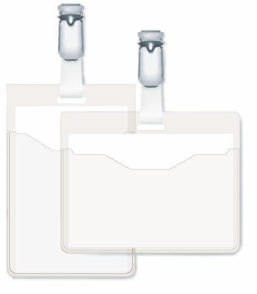 Durable Portanombres Horizontal Con Clip - Rapida Sustitucion De La Etiqueta - Transparente