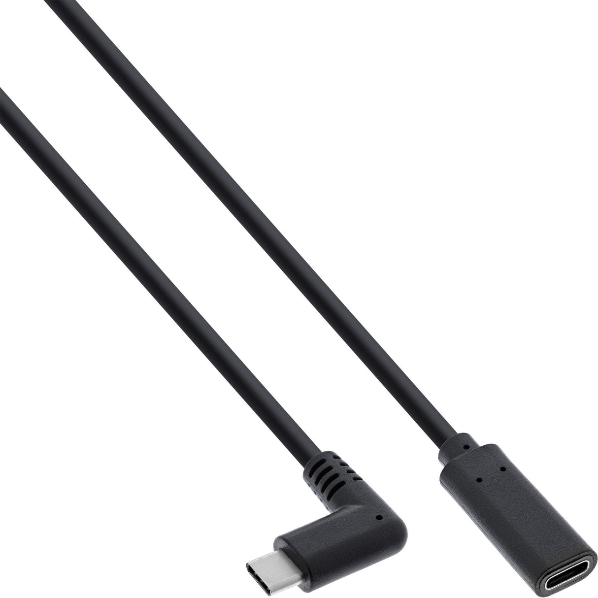 Cable Usb 3.2 Inline, Tipo C Macho En Ángulo A Hembra, Negro, 1 M