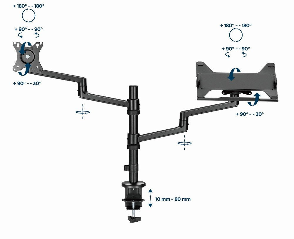 EAN 8716309127721 - Gembird MA-DA-04 soporte para monitor 81,3 cm (32") Escritorio Negro imagen 10