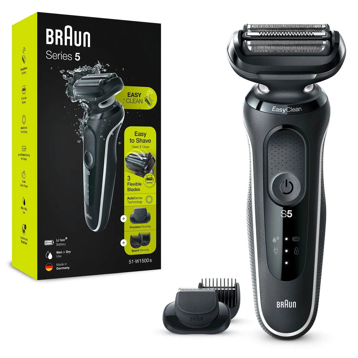 EAN 4210201432692 - Braun Series 5 51-W1500s Máquina de afeitar de láminas Recortadora Negro imagen 1