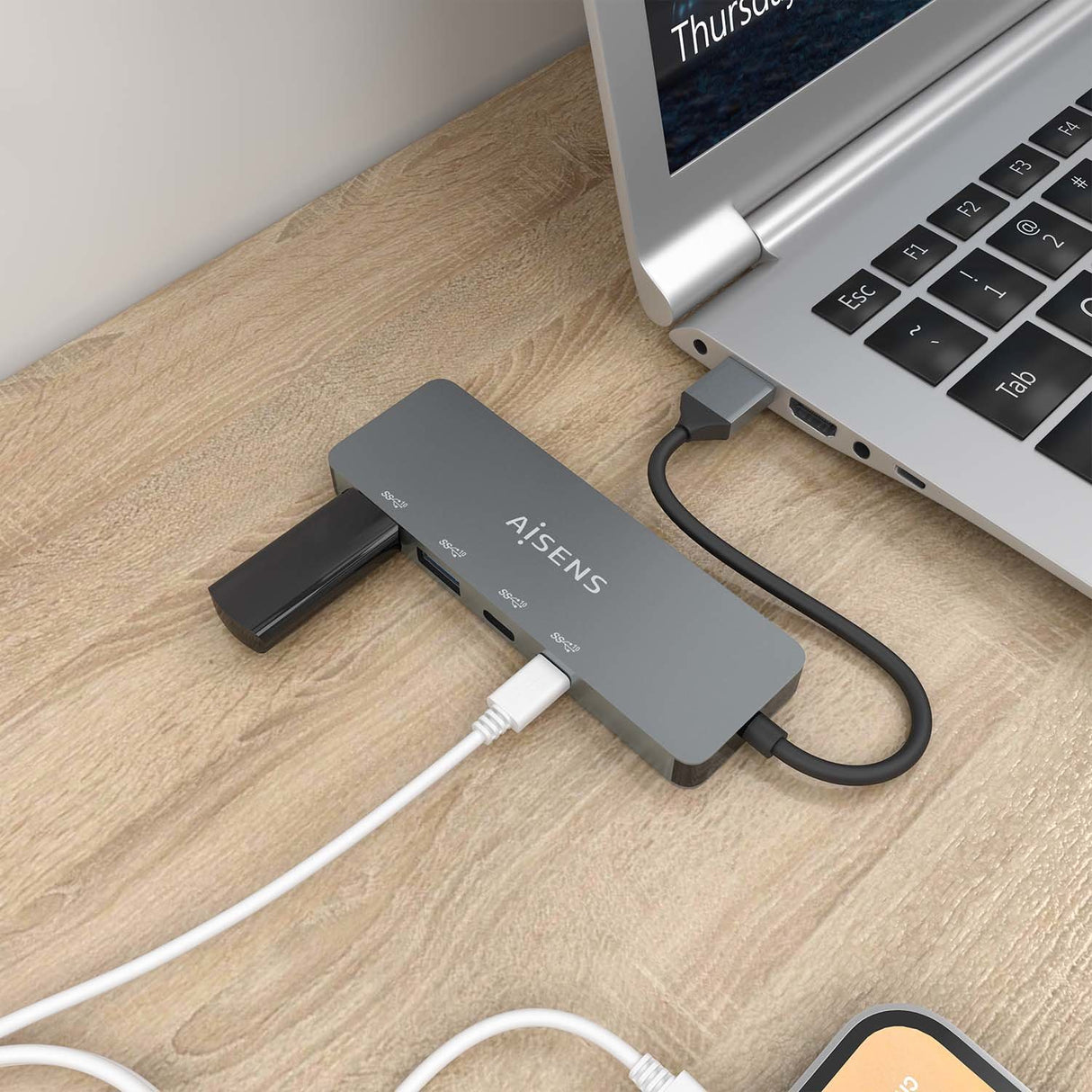 EAN 8436574708134 - AISENS A106-0696 hub de interfaz USB 3.2 Gen 2 (3.1 Gen 2) Type-A 10000 Mbit/s imagen 4