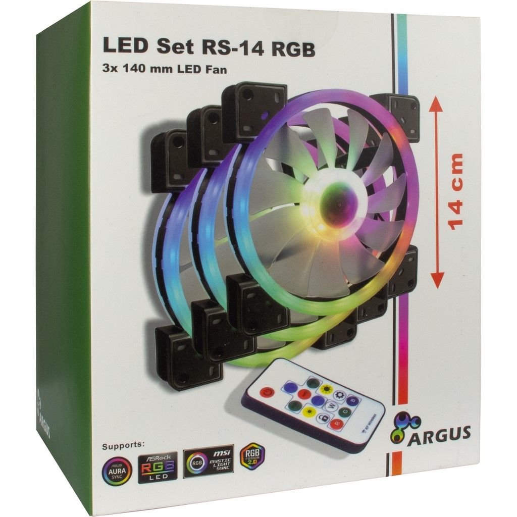 Inter-Tech Ventilador 140*140*25 Argus Rgb-Fan Set 3 Piezas Rs-14 Retail