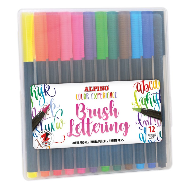 Alpino Estuche 12 Rotuladores Brush Lettering Experience Punta Pincel C/Surtidos