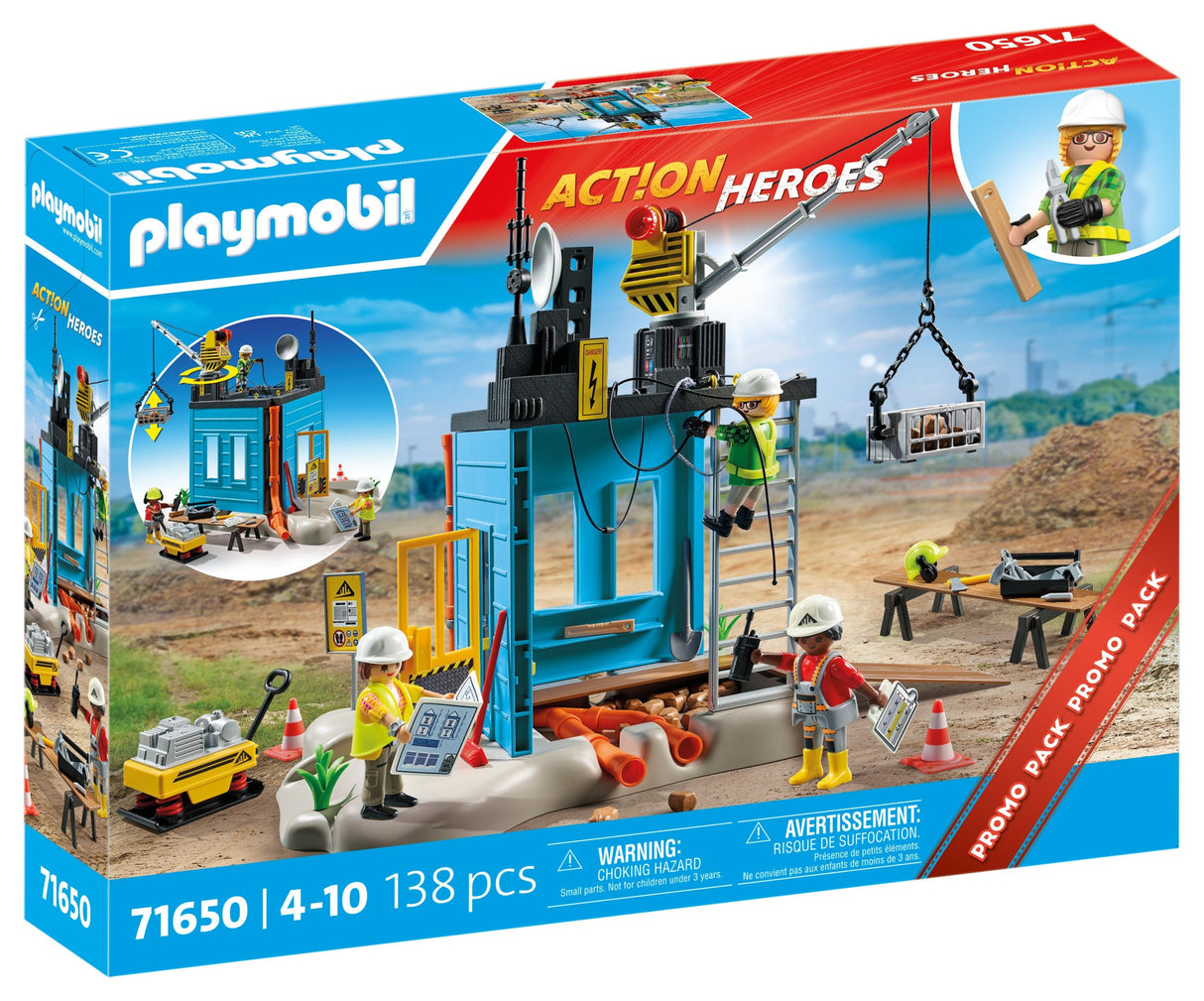 Playmobil 71650 Action Heroes Obra, Juguete De Construcción 71650
