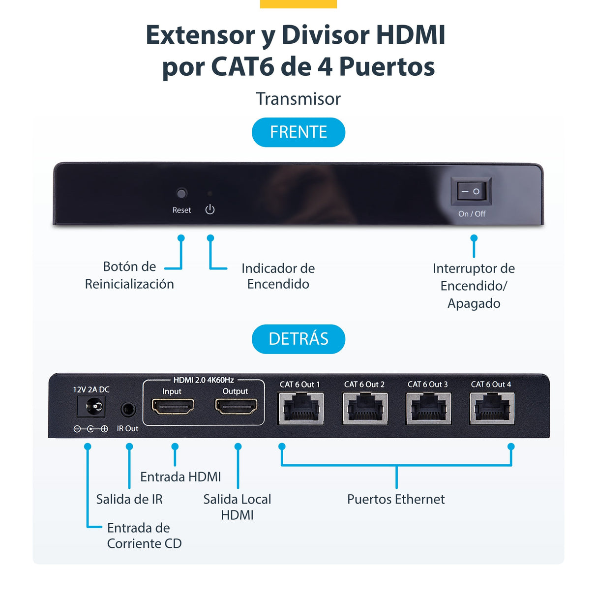 EAN 0065030916165 - StarTech.com 4K7014IC-EXTEND-HDMI extensor audio/video Transmisor y receptor de señales AV Negro imagen 4