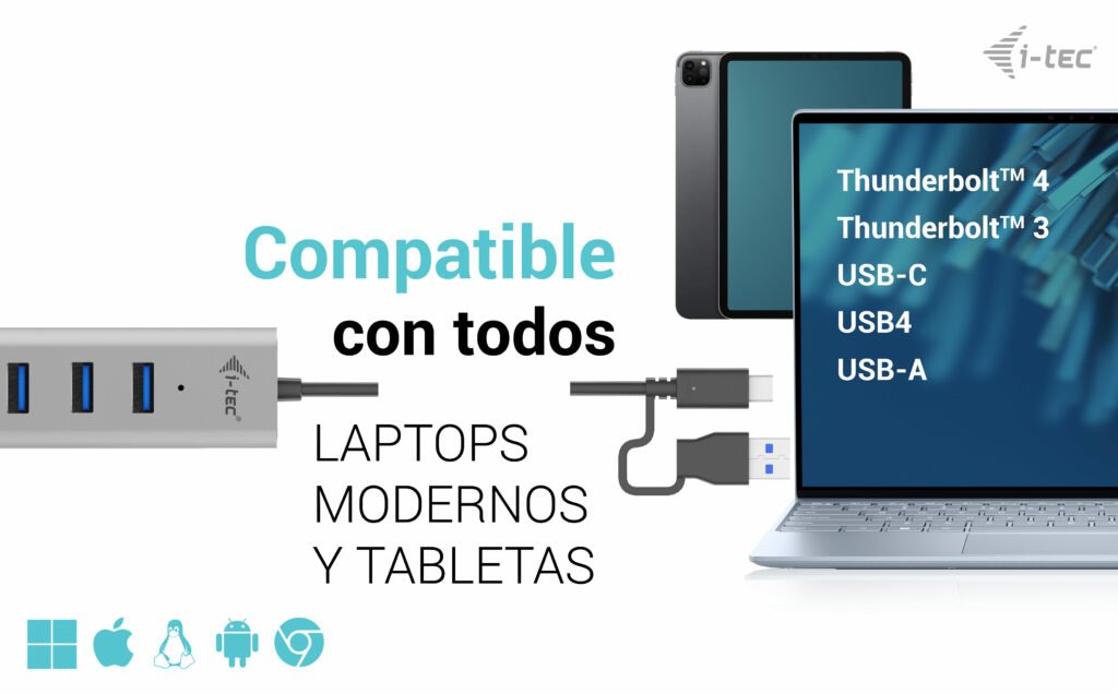 EAN 8595611705809 - i-tec C31HUBMETAL703 hub de interfaz USB 3.2 Gen 1 (3.1 Gen 1) Type-C 5000 Mbit/s Gris imagen 4