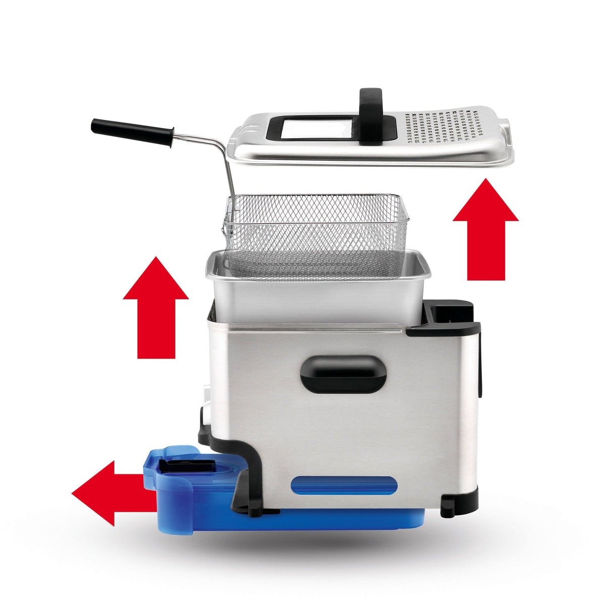 Tefal Oleoclean Pro Fr 8040, Freidora 3,5 L Sencillo Negro, Acero Inoxidable 2300 W