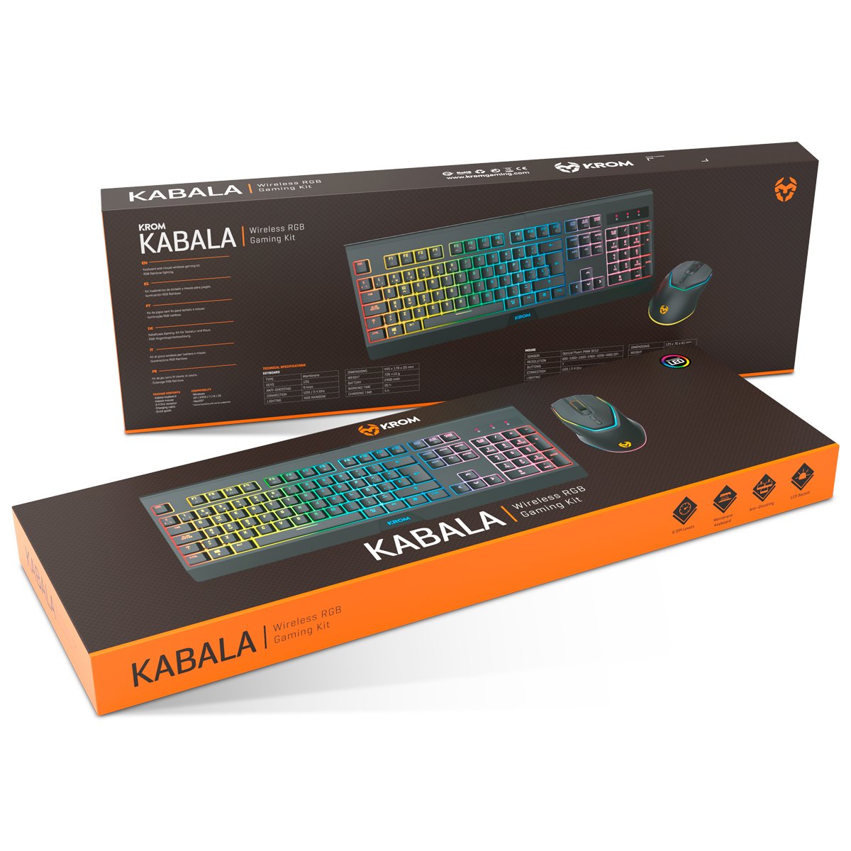 EAN 8436587974359 - Krom KABALA teclado Ratón incluido Juego RF inalámbrico QWERTY Español Negro imagen 17