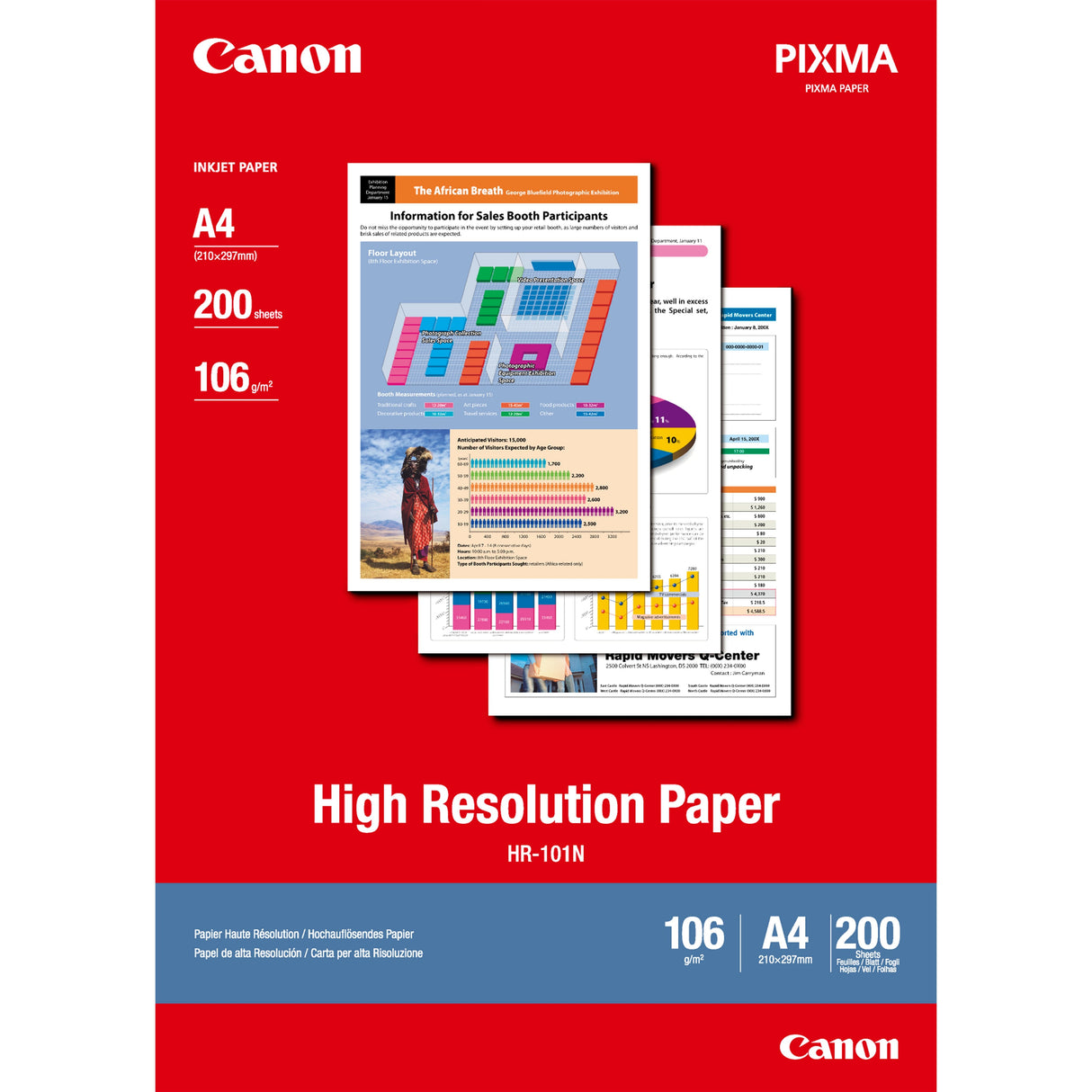 Canon Hr 101 Na 4, 200 Hojas 106 G Papel