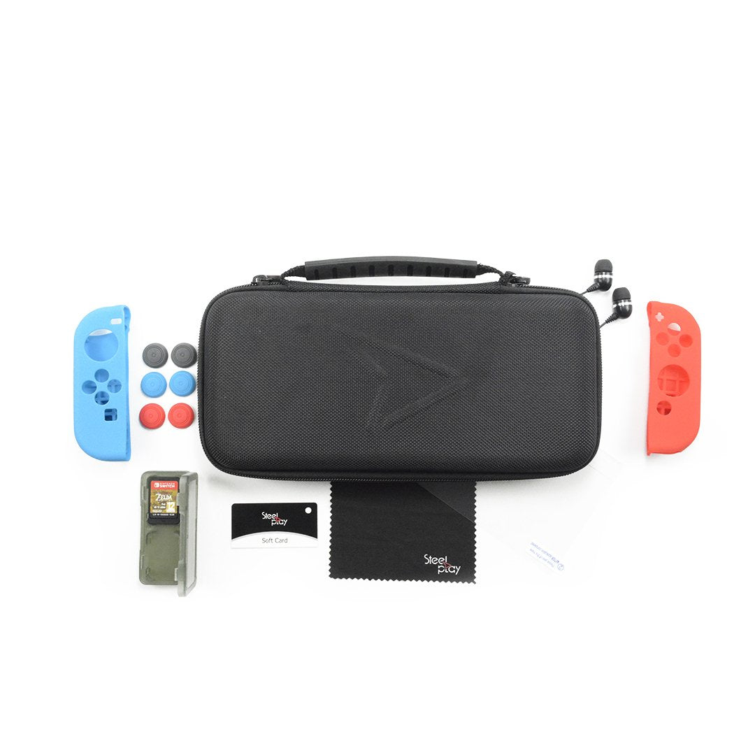 Kit De Transporte Y Protección Steelplay 11 En 1 + 2 Fundas Para Joypad Switch Gratis