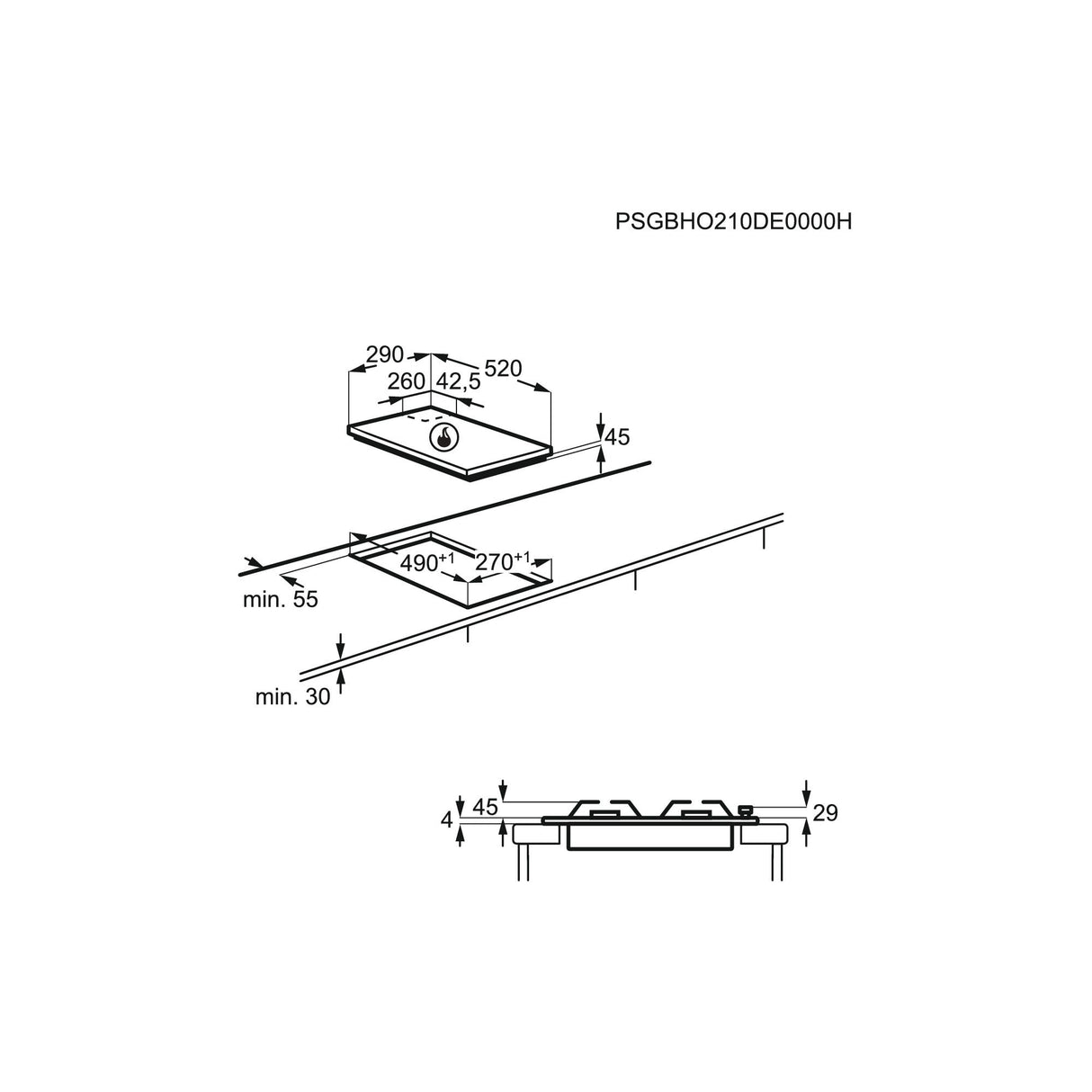 EAN 7332543475971 - Electrolux EGC3322NVK Negro Integrado 29 cm Encimera de gas 2 zona(s) imagen 17