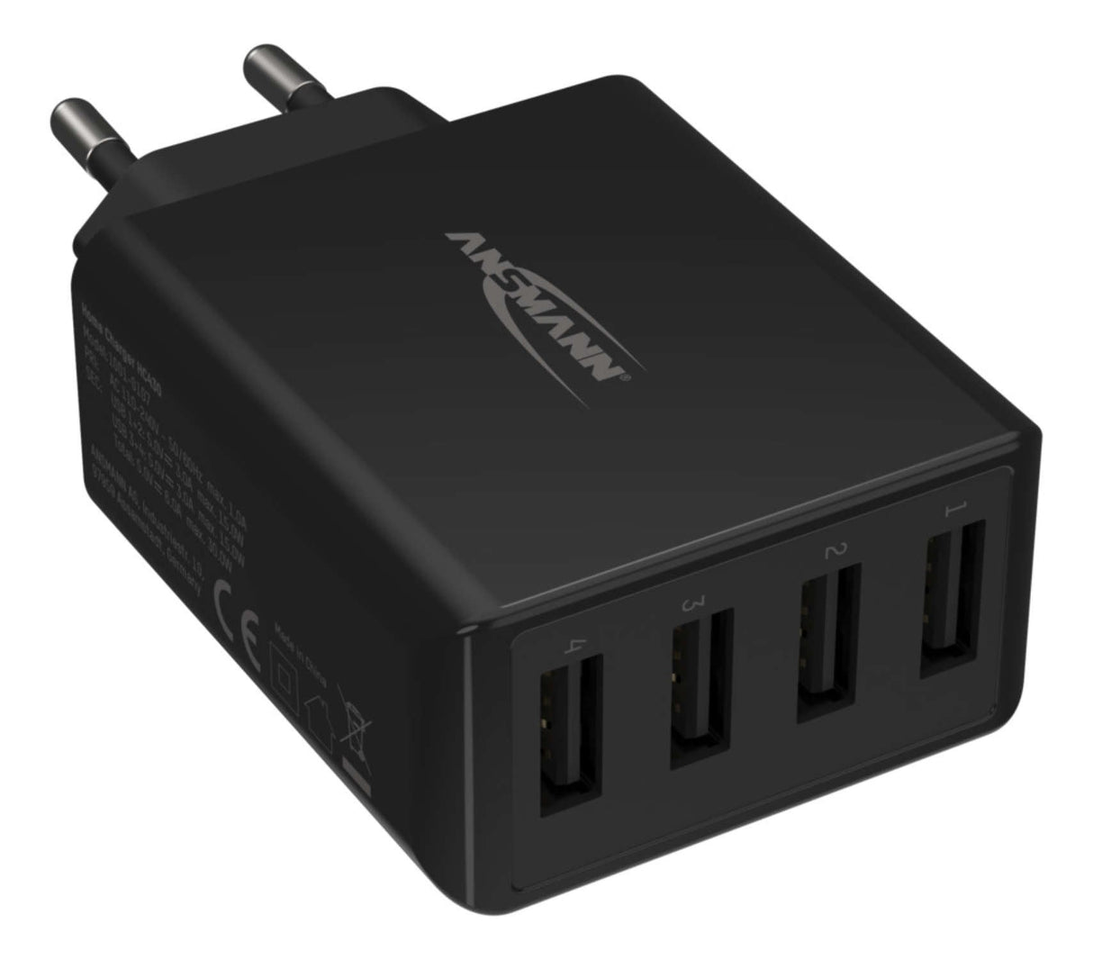 Cargador De Pared Ansmann Hc430 4xusb 3000ma Negro