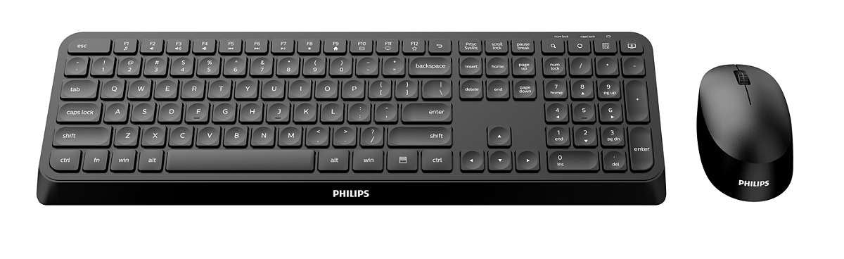 Philips 3000 Series Spt6307b Juego De Teclado Y Ratón Inalámbrico 2.4 Ghz Qwerty