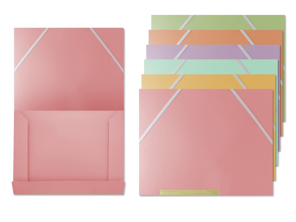 Bismark Carpeta De Solapa Polipropileno - Tamaño A4 - Cierre Con Gomas - Colores Surtidos Pastel