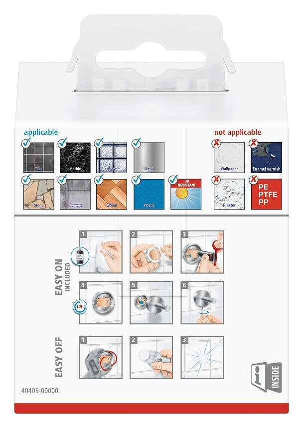 Tesa Deluxxe Gancho Toallero Montado En Pared Cromo