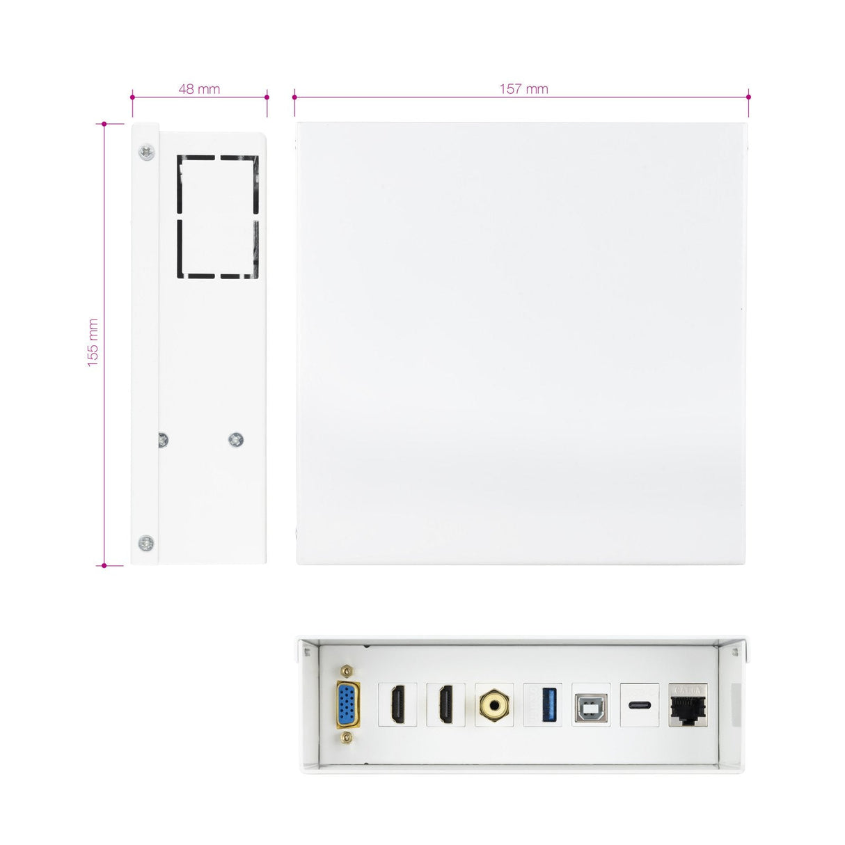 Caja Multimedia Vga+2hdmi+Jack+Usbc+Usb-B+Usb-A+Rj