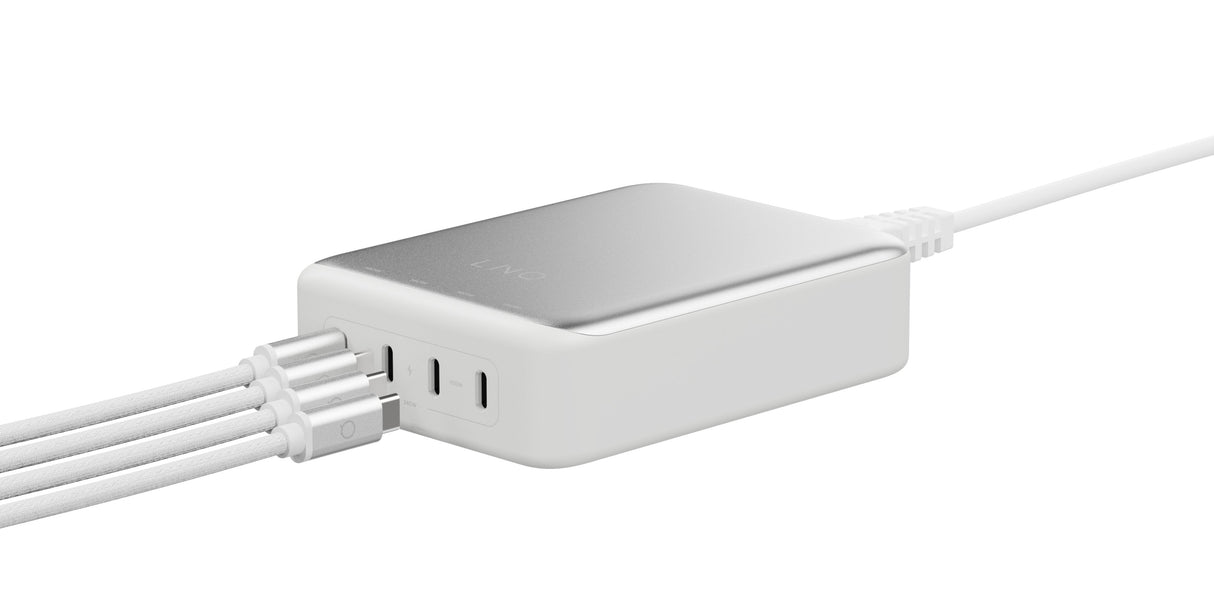 Cargador Escritorio 4xusb-C 240w Gan2 Plata Linq Hasta 240w/ 4xusb-C Pd/ 140w Máximo Por Puerto