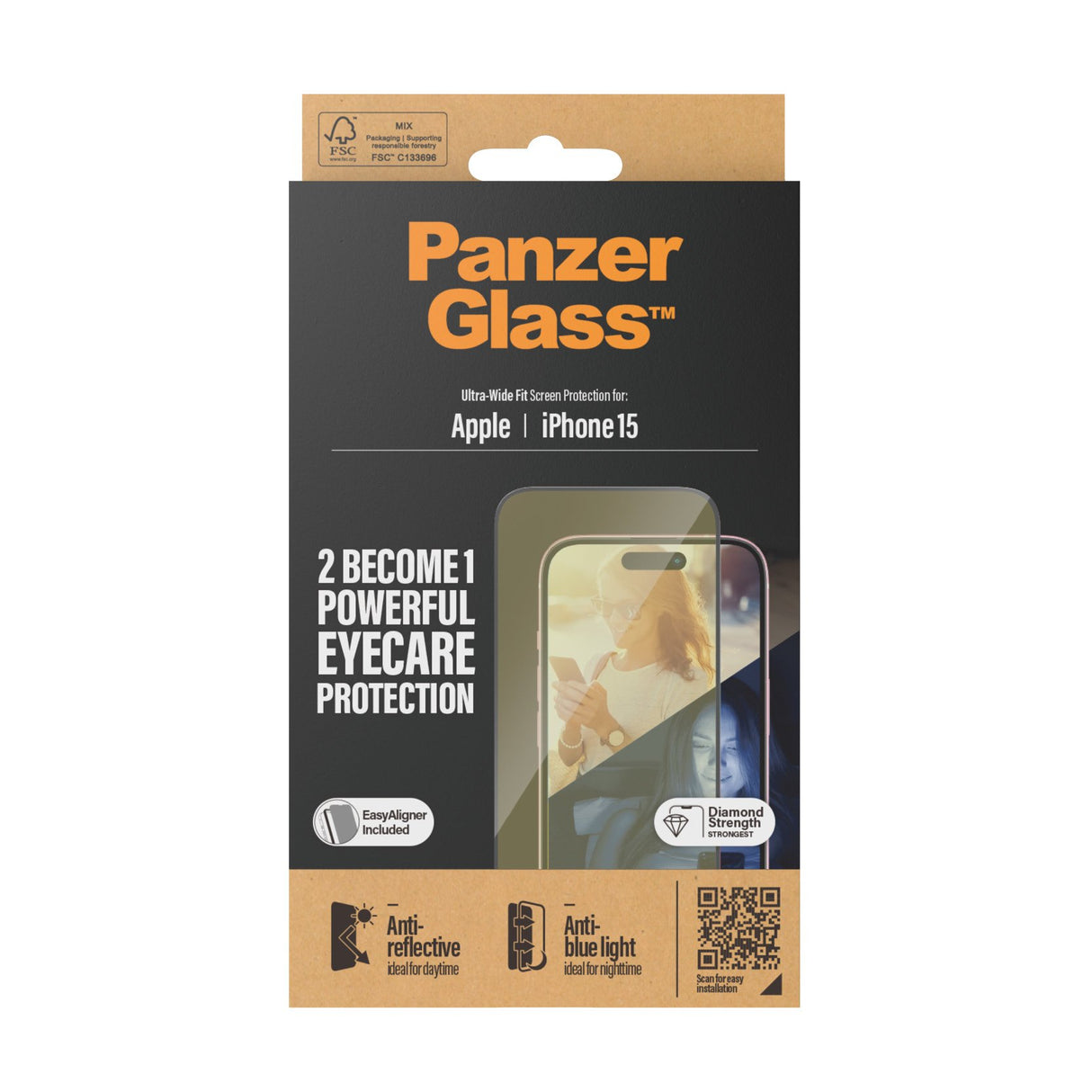 EAN 5711724028137 - PanzerGlass ® EyeCARE™ Screen Protection iPhone 15 | Ultra-Wide Fit w. EasyAligner Protector de pantalla imagen 3