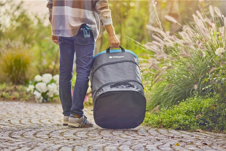 Bolsa Para Residuos De Jardín Gardena Popup Rectangular, Tamaño L Negro/Turquesa, 220 Litros 11716-20