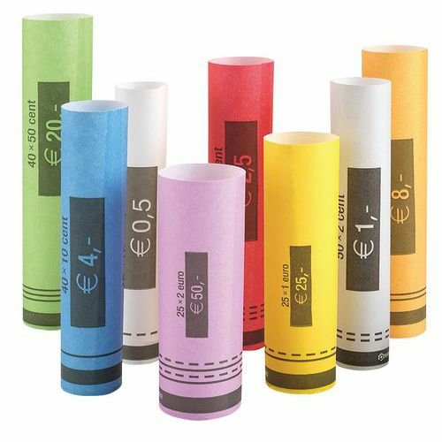 Safescan Cr-102 Eur Pack De 102 Rollos De Papel Para Monedas De Euro - Para Monedas De 0.01?. 0.02?. 0.05?. 0.10?.