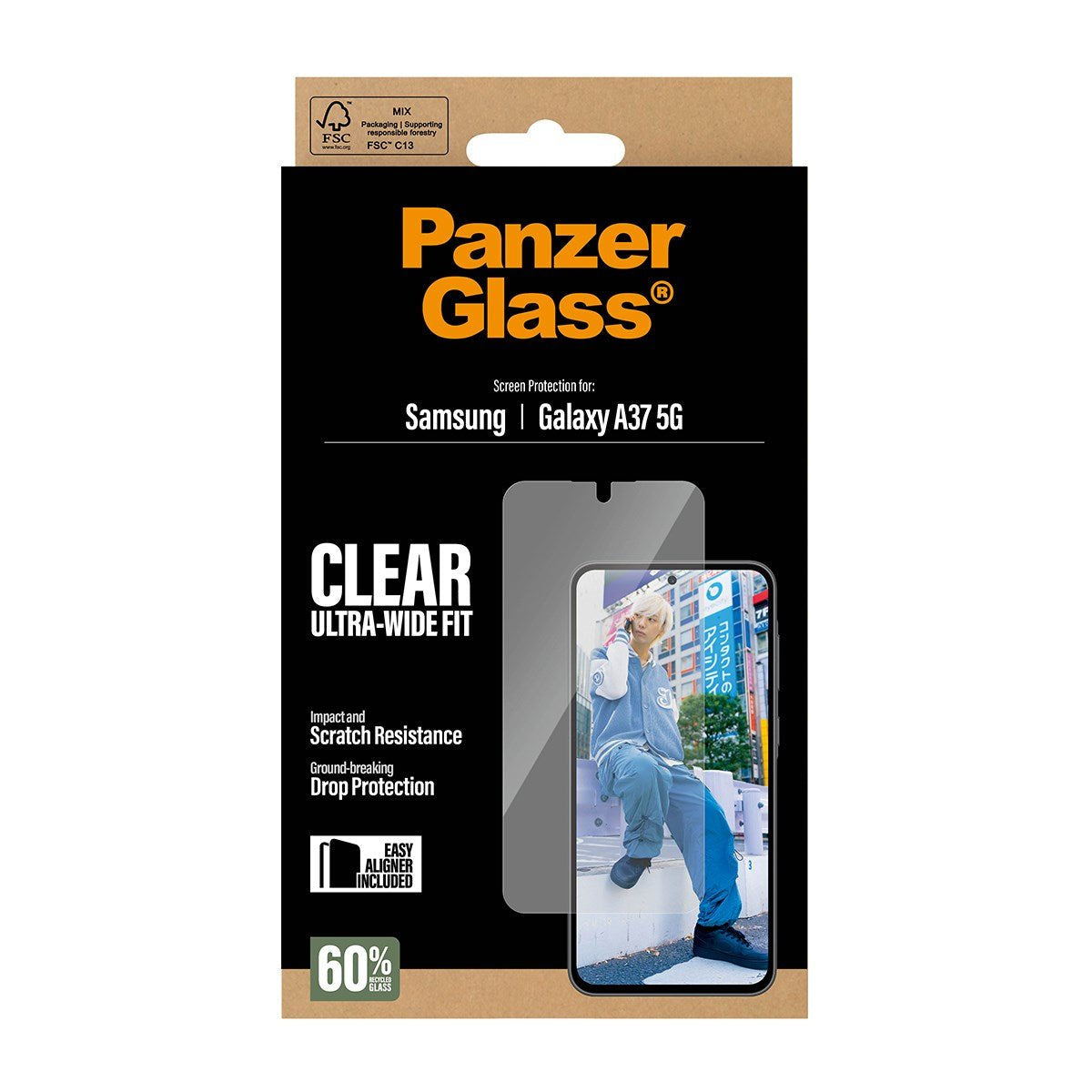 Panzerglass Displayschutz Samsung Galaxy A37 Ultra-Wide Fit M. Easyaligner