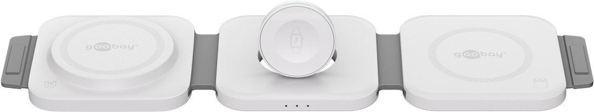 Cargador Inalámbrico Plegable 3 En 1, 15 W Blanco Goobay