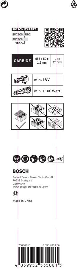 EAN 4059952535081 - Bosch Expert S 2243 HM Hoja de sierra de sable Carburo 1 pieza(s) imagen 3