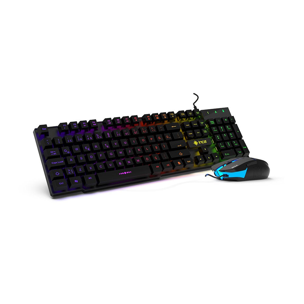Teclado Aleman Inca Gaming Ikg-448 Inkl. Raton, Rgb, Retail