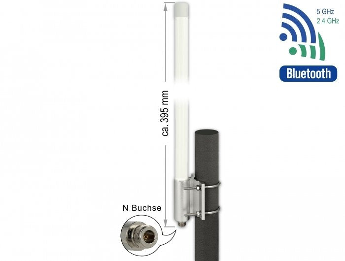 Delock Wlan De Doble Banda Ac / Ax / A / B / G / N Antena N 6.2 - 8.0 Dbi 39.5 Cm
