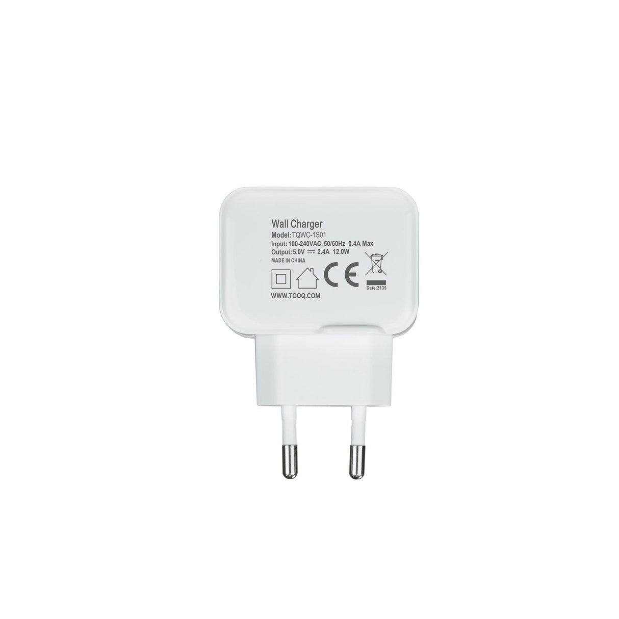 Tooq Cargador De Pared Usb 5v 2.4 A - 1 Puerto Usb - Blanco