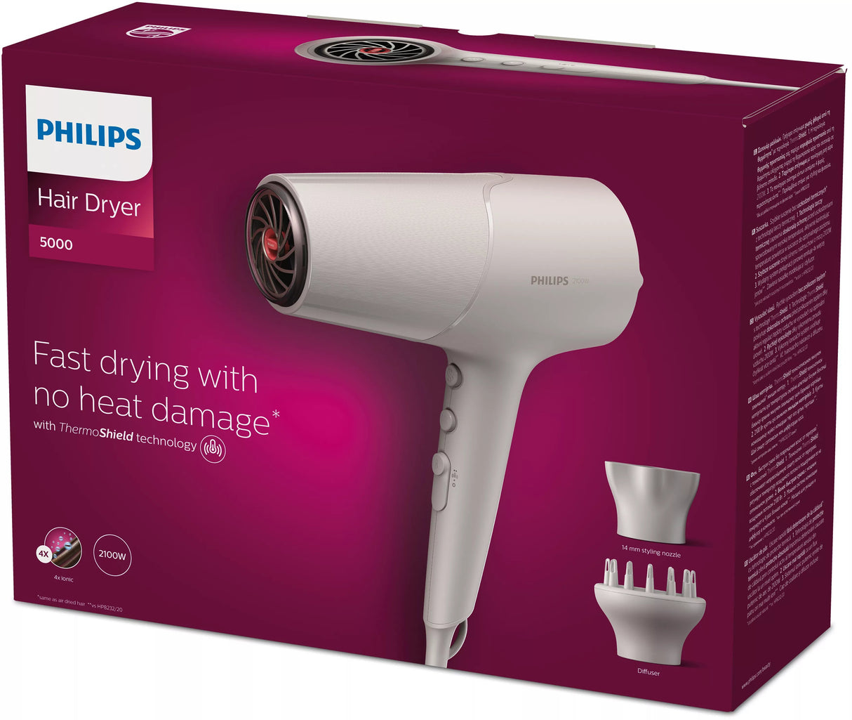 EAN 8710103998136 - Philips 5000 series BHD501/20 secador 2100 W Blanco imagen 4