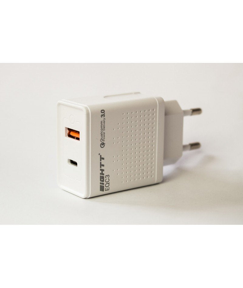 EAN 8425402168660 - Eightt EQC3 cargador de dispositivo móvil Universal Blanco Corriente alterna Carga rápida Interior imagen 2