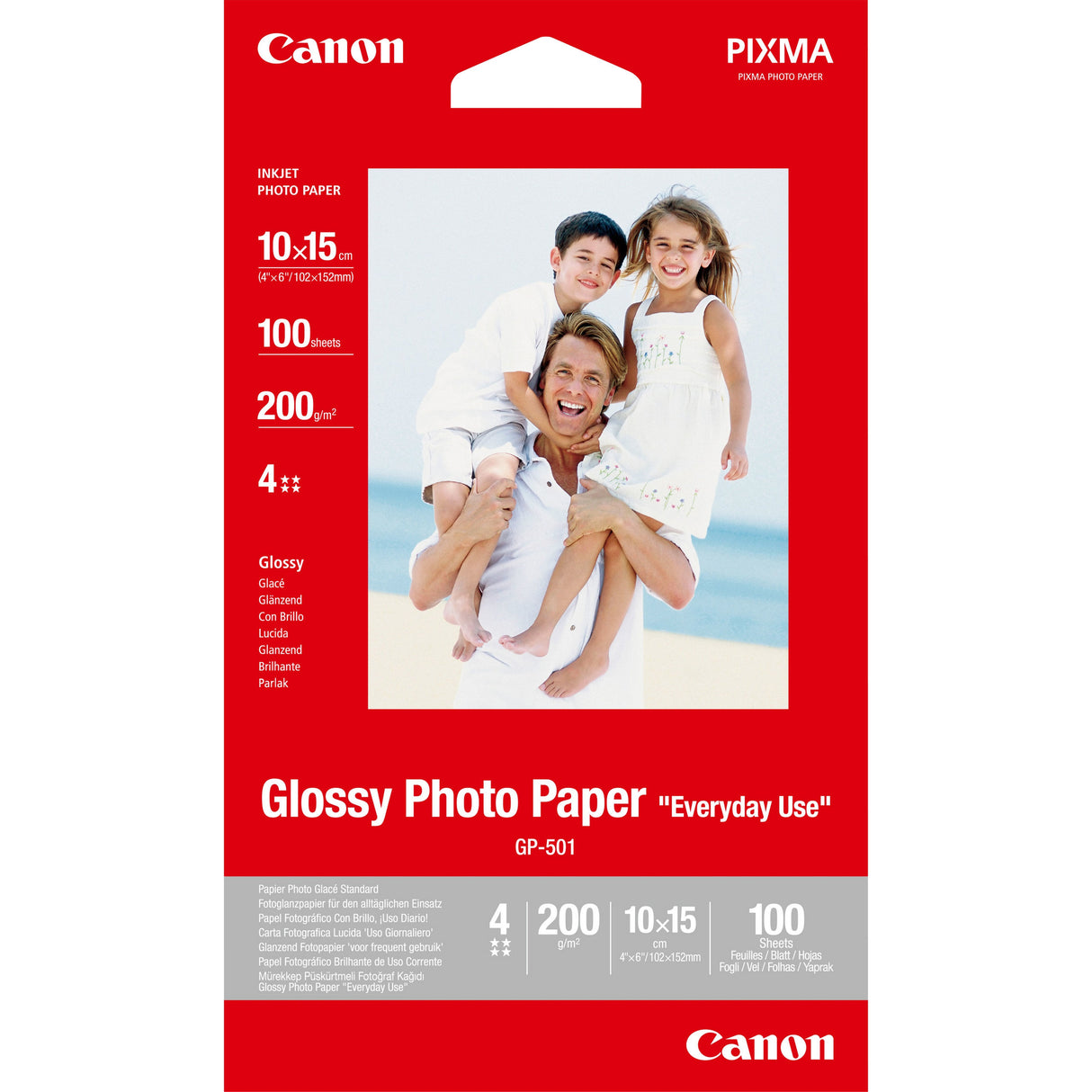 Papel Fotográfico Canon Gp-501 10 X 15cm 170g 100 Hojas Brillante