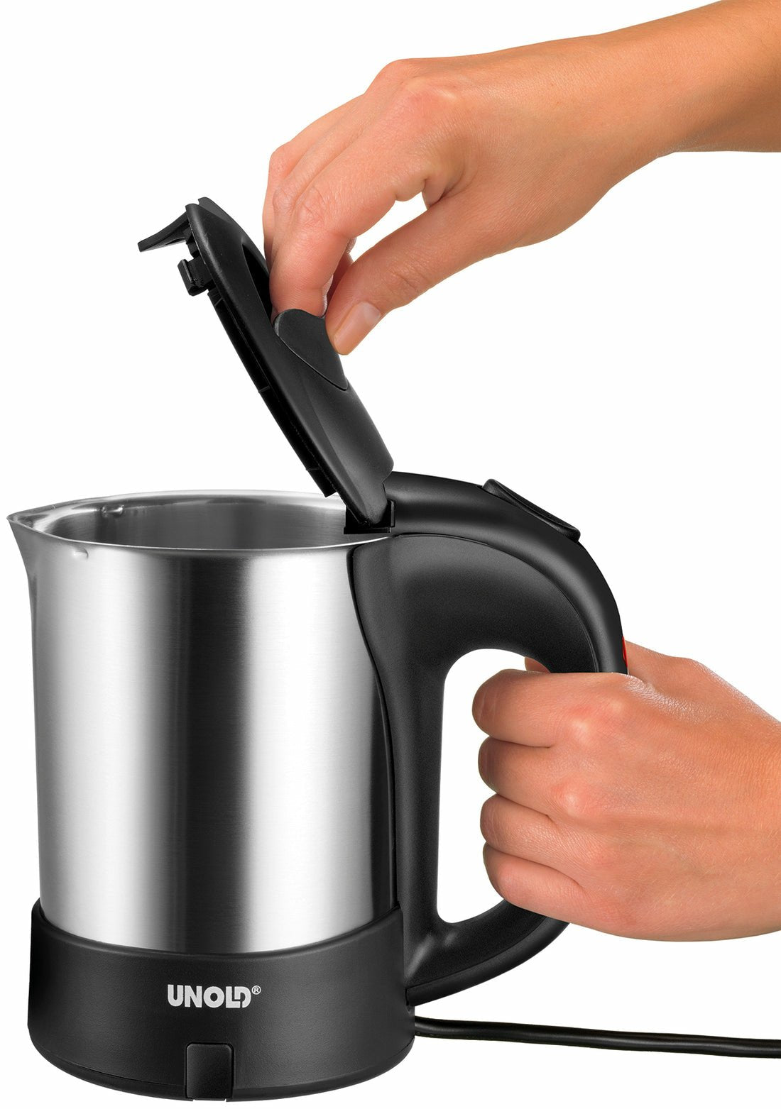 EAN 4011689185755 - Unold 18575 tetera eléctrica 0,5 L 1000 W Negro, Acero inoxidable imagen 5